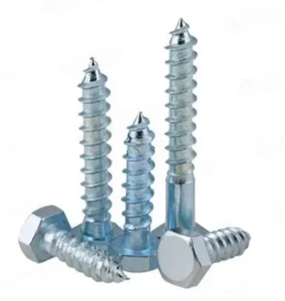 Tornillo para madera con cabeza hexagonal DIN571 Acero al carbono galvanizado