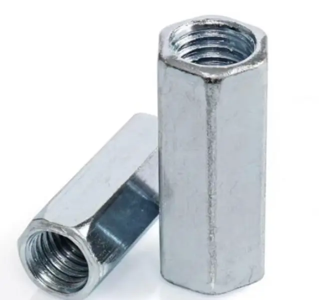 Tuerca de acoplamiento hexagonal DIN6334 Acero al carbono galvanizado