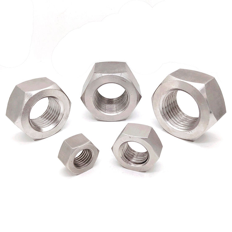 Tuerca de cabeza hexagonal métrica de acero inoxidable DIN934 A2 A4 M20-M100 3/4-4'